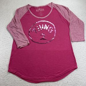 Universal Studios Women's Medium Pink 3/4 Sleeve Thing 2 Cat in the Hat T Shirt